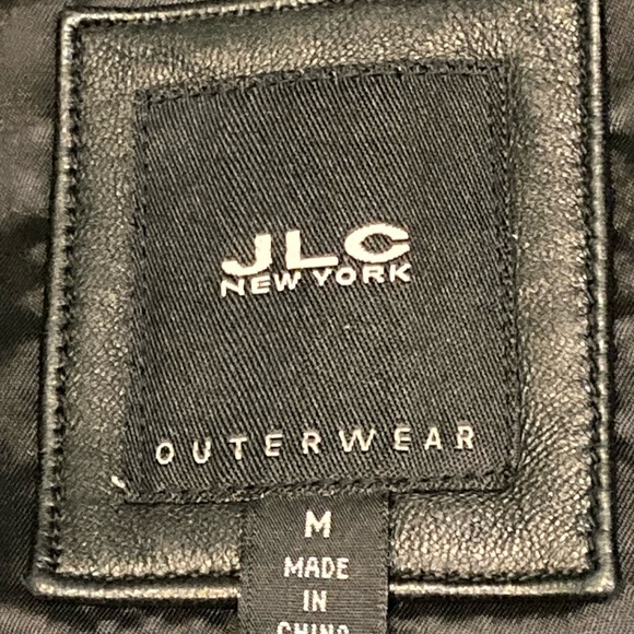 Vintage JLC Outerwear New York Black Leather Zip Front Jacket - Sz M - Picture 3 of 6